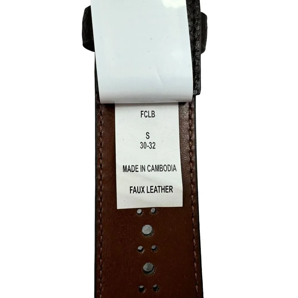 Club Room Mens Casual Brogue Dress Belt Brown S 30-32 - Picture 4 of 4